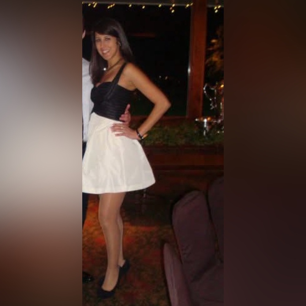 BCBGMaxAzria Black and Cream Mini Dress